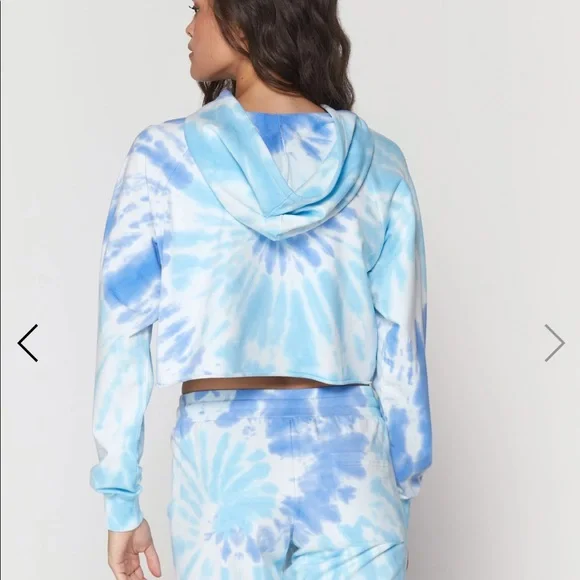 NWT Spiritual Gangster Aruba Tie Dye Luna Crop Hoodie Sz Medium - Picture 2 of 9